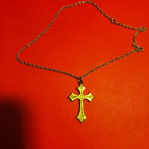 Vintage Brass Cross Neckless